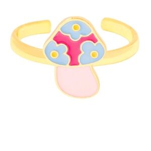 NWT ⚜️💖⚜️ FRAZIER STERLING Trippy Groovy Mushroom Adjustable Ring